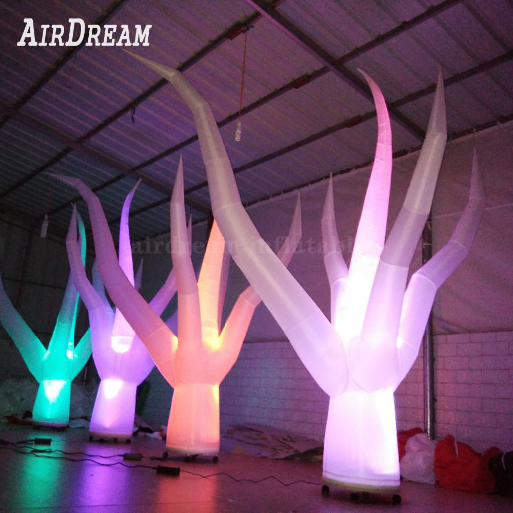 

Color changing LED tube pillar Lighting Inflatable Water Plant sea grass Tree Tentacle for Party Decoration