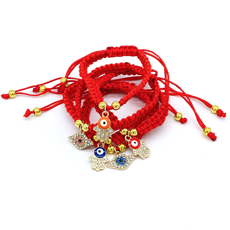 

Handmade Braided China Red String Bracelets Eye Palm Bead Protection Health Lucky Happiness Charm Birthday Jewelry