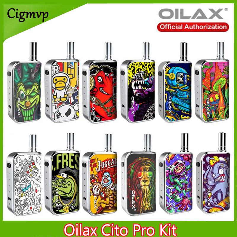 

100% Authenti Oilax Cito Pro atomizers Vape Pen 2 in 1 Starter Kit Electronic Cigarette 400mAh Variable Voltage Preheat Adjusted Battery, Mix color