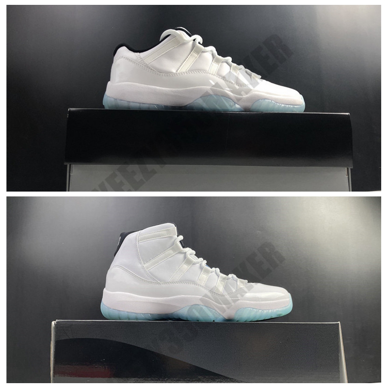 

2021 Legend Blue Basketball Shoes OG low high Jumpman 11 11S White Black Real Carbon Fiber Men Shoe Sports Athletic Sneakers Size 7.5-13 AV2187-117, Legend blue high