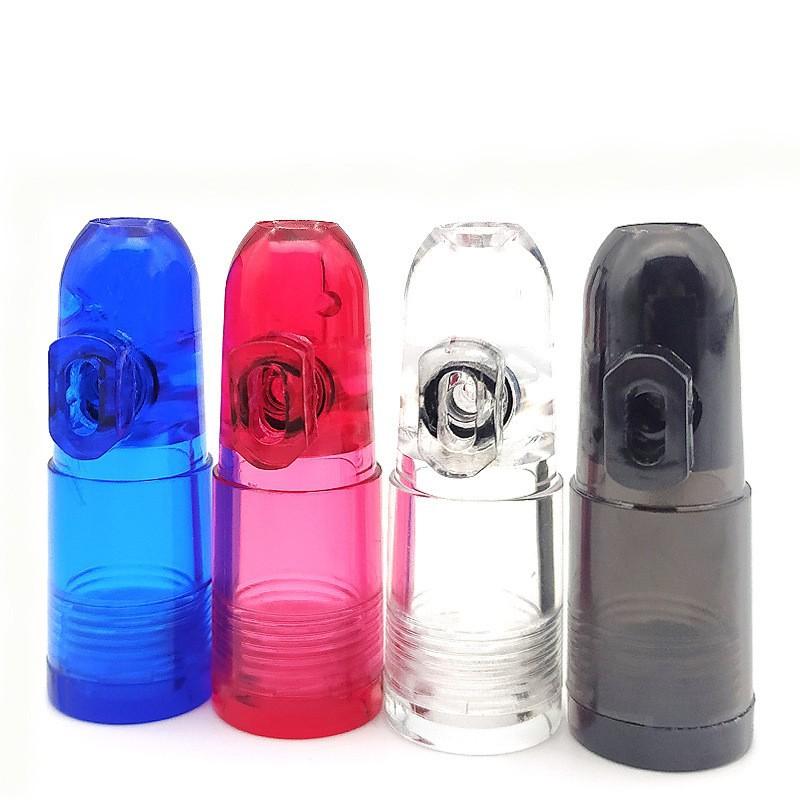 

Plastic Bullet Smoking Pipe Rocket Shaped Snuff Snorter Sniff Dispenser Nasal Portable pipes