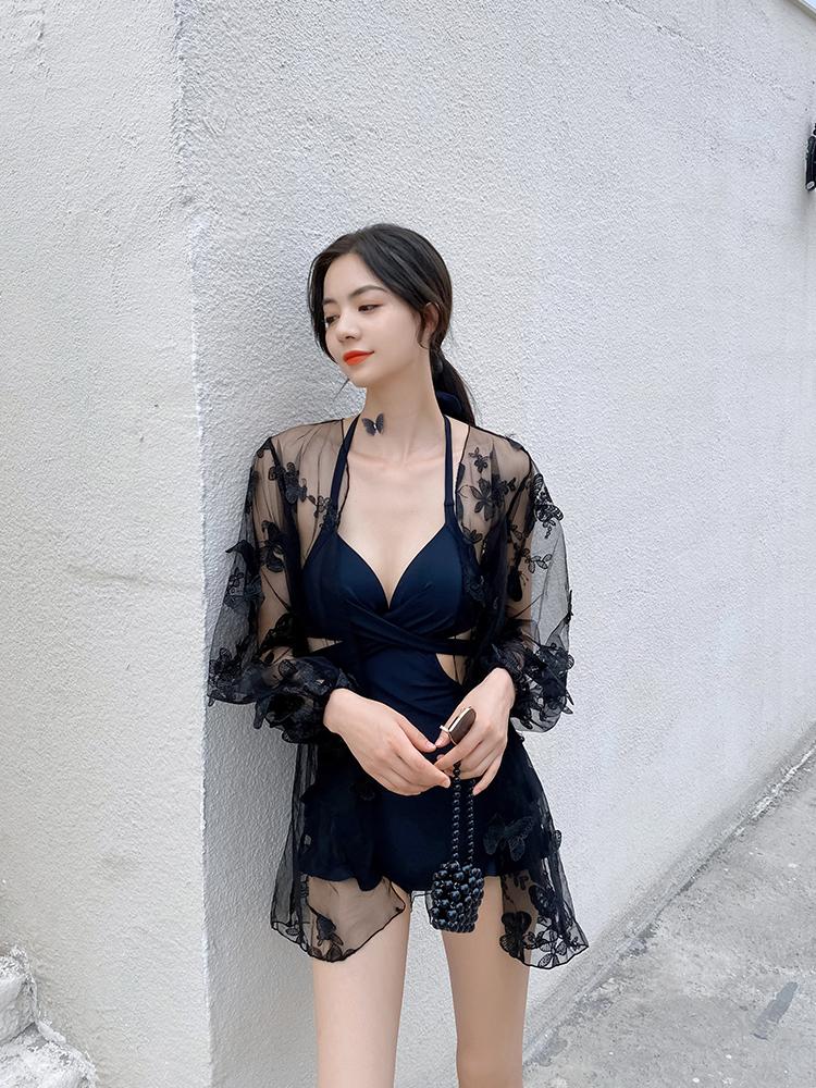 

Women's Swimwear 2021 Swimsuit Asia Japan Korea Southeast Style Sexy Bikinis Sets Two-piece Ladies Spring Beachwear Cover Up, Black