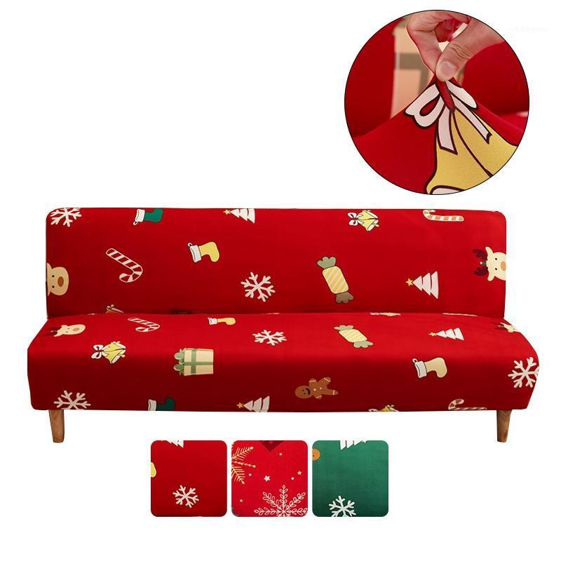 

Chair Covers Armless Sofa Bed Cover Christmas Decorations Folding Bench Furniture Slip Stretch No Armrest Xmas Decor 2022