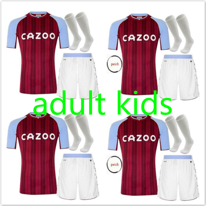 

s- 21 22 aston soccer jersey grealish m.trezeguet wesley el ghazi hourihane douglas mcginn barkley villa 2021 2022 home football shirts m, Black