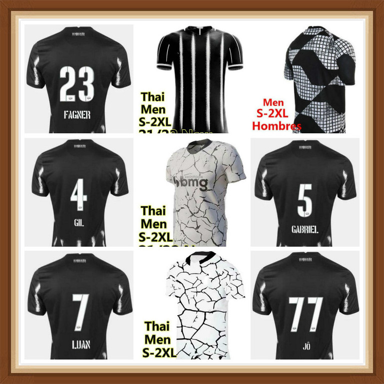

Top 2021 2022 Corinth Soccer Jerseys Corinthians Home Away Balbuena JADSON SENNA KAZIM high quality football shirt, Black;yellow