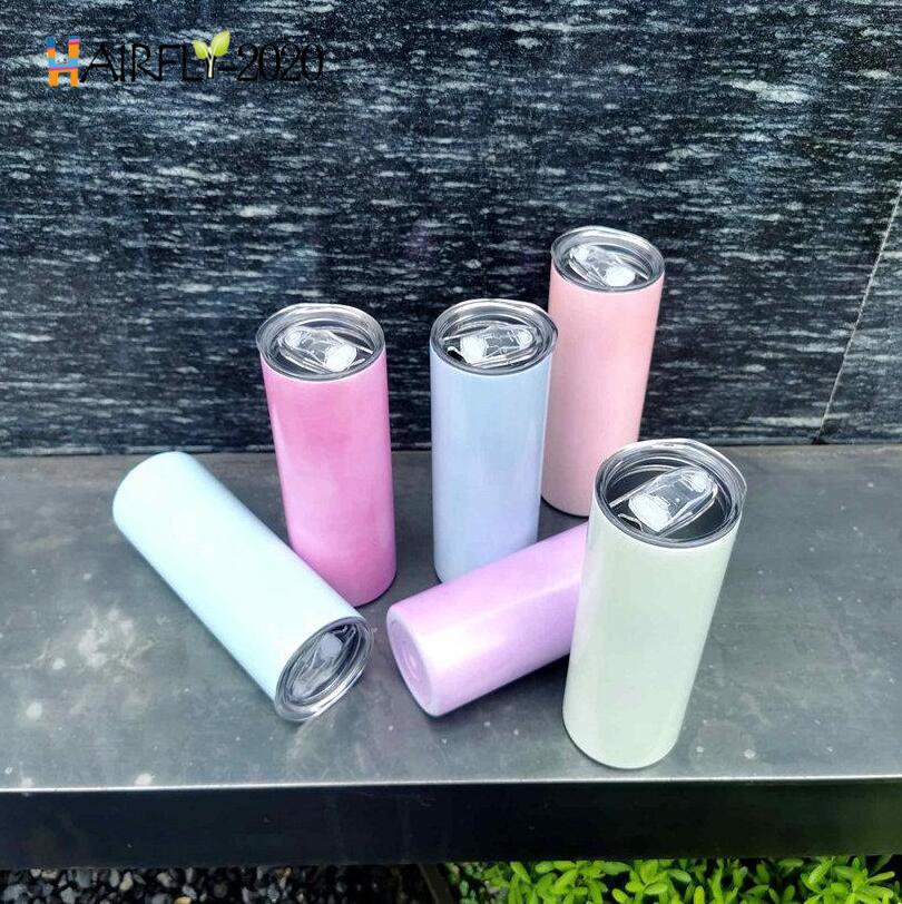 sublimation 20oz straight tumbler UV color changing tumblers glow in the sun cup Stainless Steel mug double wall with lids and straw HA03-image-682600591