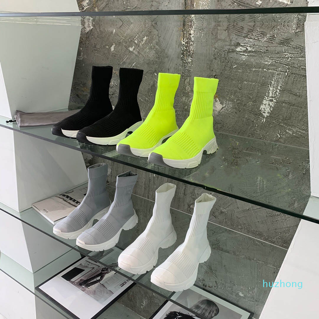 

2021 Newest men women casual shoes speed 3.0 balencaiga trainer sock platform boots socks mens trainers boot fashion black, Grey