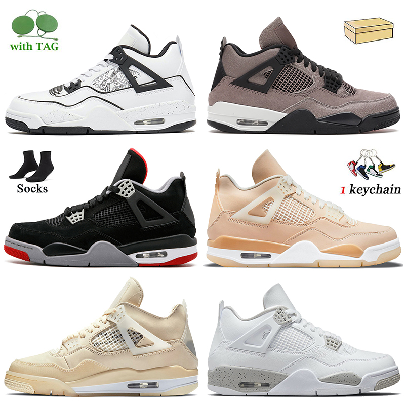 

Authentic 4s Jumpman Jorden Basketball Shoes Women Men Retro Airs Jordan 4 DIY Taupe Haze Bred Shimmer Sail White Oreo University Blue Travis Scott Trainers Sneakers, #12 military black 40-47
