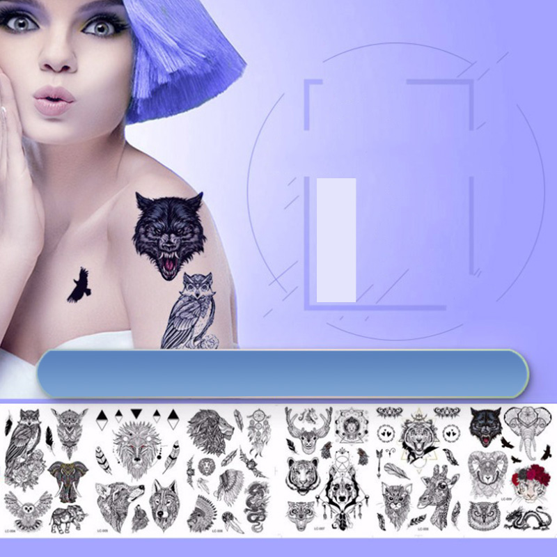 36 Design Sketch Flowers Temporary Tattoos Large Black Rose Peony Waterproof Fake For Women men PAER PAER-33 100pcs-image-688094229