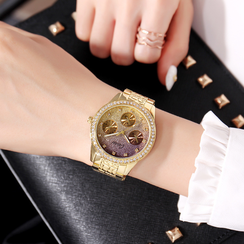 

large plate quartz watch,Ladies elegant and luxurious fashion watches, versatile and atmospheric watches, Golden blue