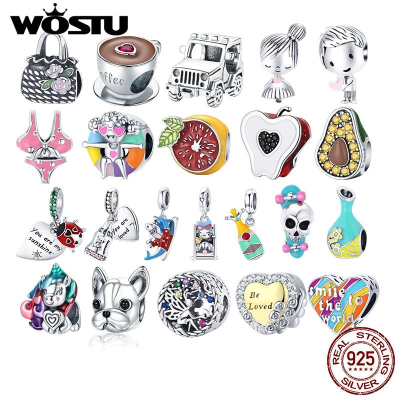 

Other WOSTU Authentic 925 Sterling Silver Summer Vacation Beads Charms Pendant Fit Original Bracelets Women Fashion DIY Jewelry Gift