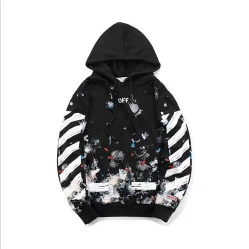 

Off 18SS white star sky fireworks sweater for men and women, Black