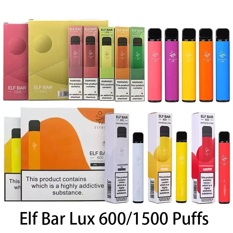 

Elf Bar Lux Disposable electronic cigarette Pod Device 600/1500 puffs 850mAh Battery 4.8ml Prefilled Cartridge Vape Pen Vs Puff XXL Plus ESC