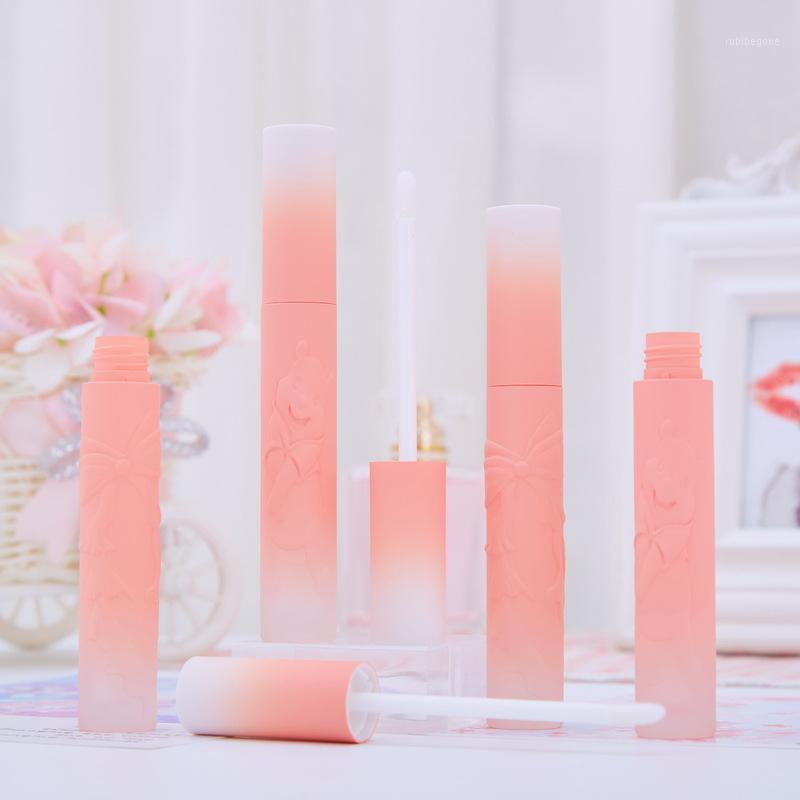 

Storage Bottles & Jars 5ml Empty Lip Gloss Tubes Embossed Bowknot Shaped Gradient Coral Refillable Diy Containers Cosmetic Makeup Tools