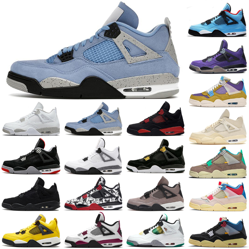 

University Blue 4 4s mens Basketball Shoes starfish metallic purple black cat bred fire red cactus jack men women sneakers US 5.5-13, As photo 29