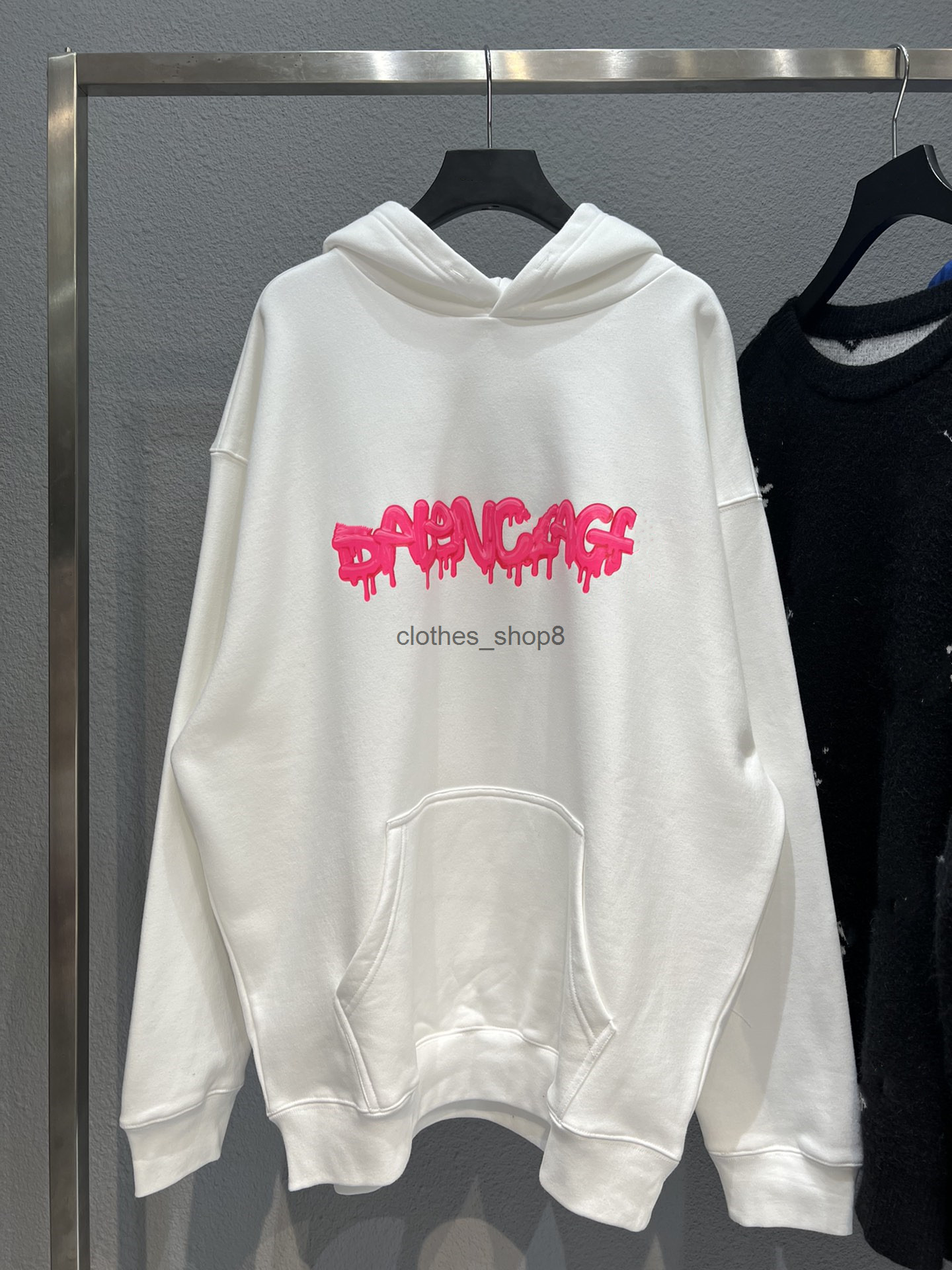 

Designers hoodies balencaigass mens sweaters Correct version of Paris B house graffiti letter printed men's and women's Fleece Hoodie, White