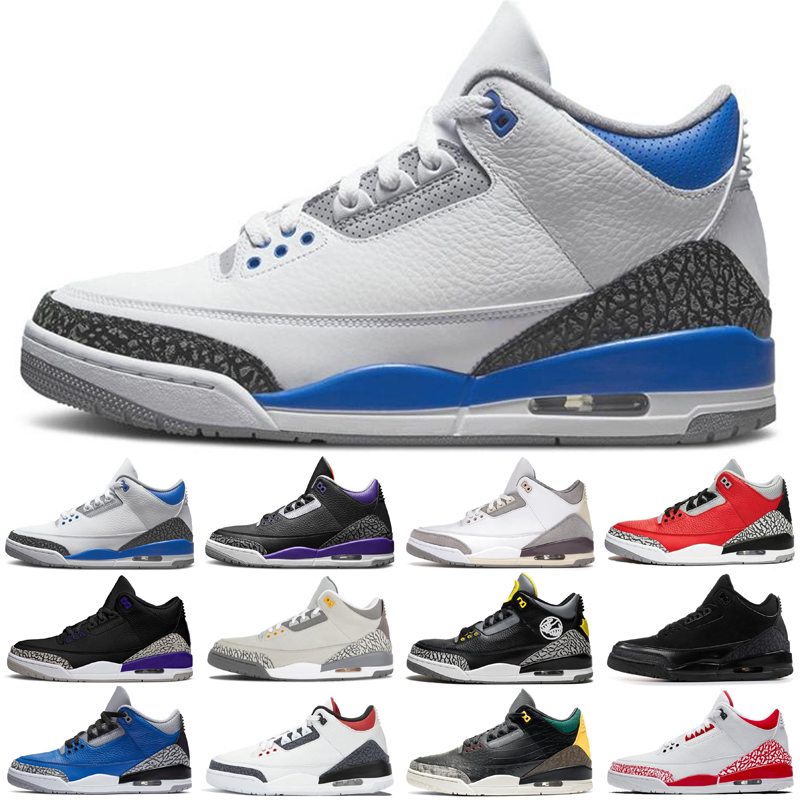 

3 3s Mens Basketball Shoes Pine Green 3M Black Red Cement Tinker UNC Varsity Royal Pure White Fragment Cool Grey men sport sneakers, As photo 5