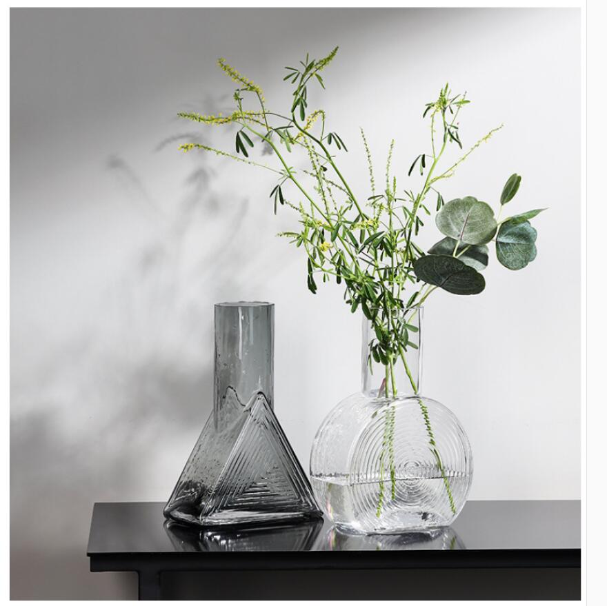 Geometric Vases Decoration model living room soft Vase creative flower decorations-image-733050044