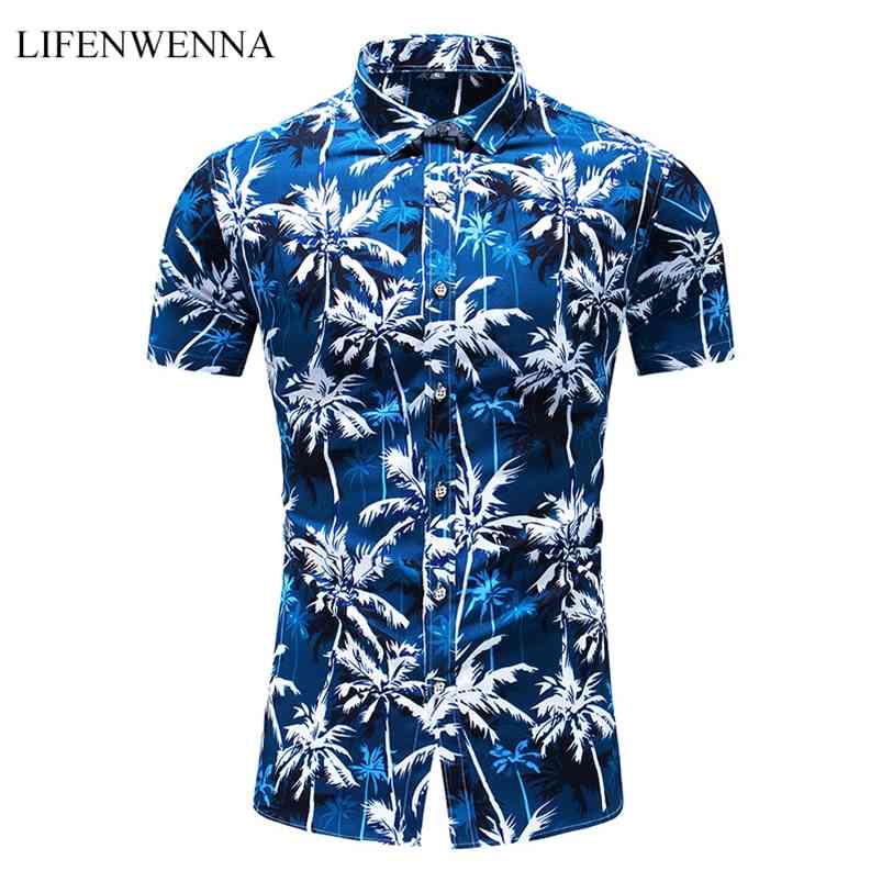 

LIFENWENNA Summer Hawaiian Shirt Men Fashion Personality Print Short Sleeve s Male Casual Plus Size Beach Holiday 7XL 210721, C210