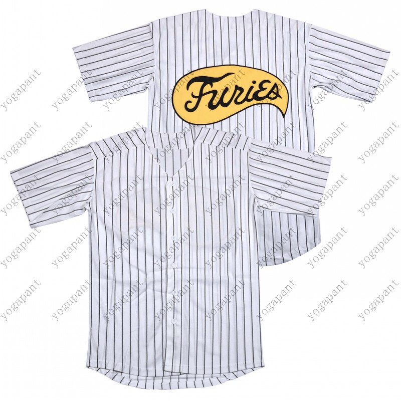 

Mens The Warrior Furies Pinstripe Baseball Movie Jersey Stitched, White