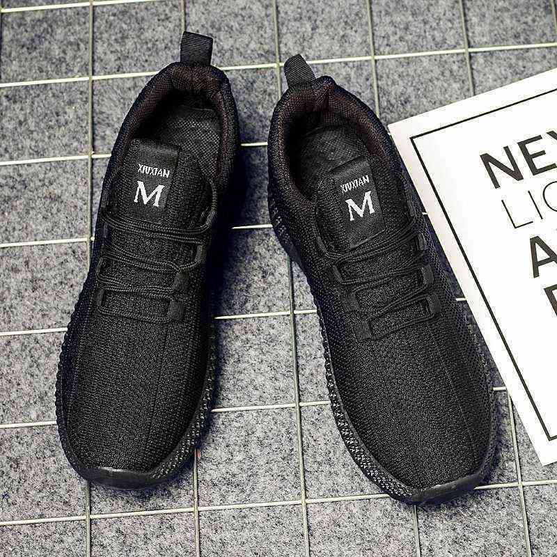 

Fashion 2021 Men's Sports Shoes Breathable Lightweight Casual Sneakers Trainers Outdoor Jogging Walking Size 39-44, All black