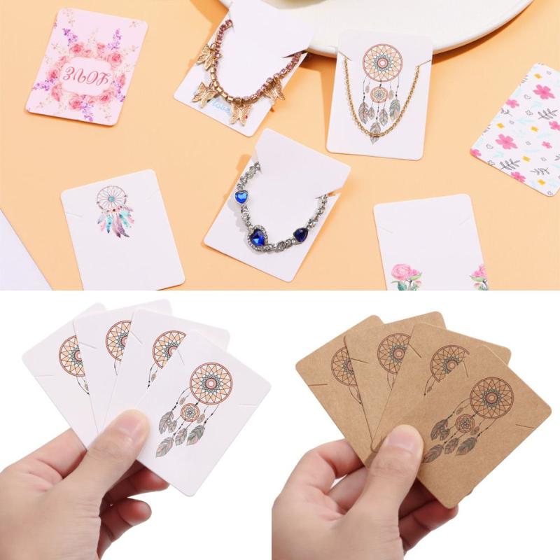

Jewelry Pouches, Bags 100 Pcs Necklace Trinket Card Multi-pattern Display Paper Package DIY Elegant Kraft Fashion Design, Pink;blue
