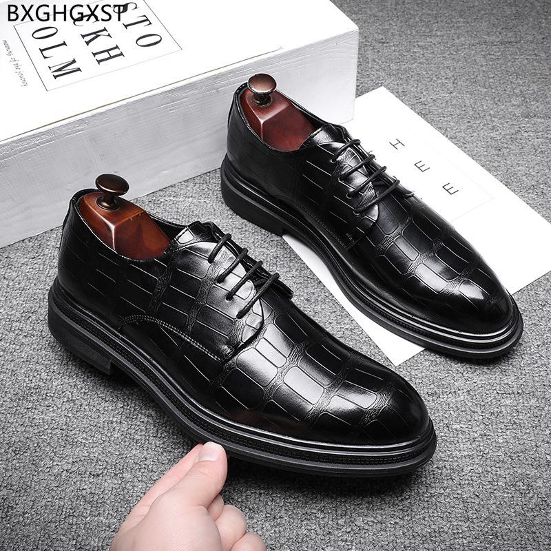 

Dress Shoes Brown Men Black Oxford Leather Italian Wedding For Man 2021 Chaussure Homme Zapatos De Hombre Sapato