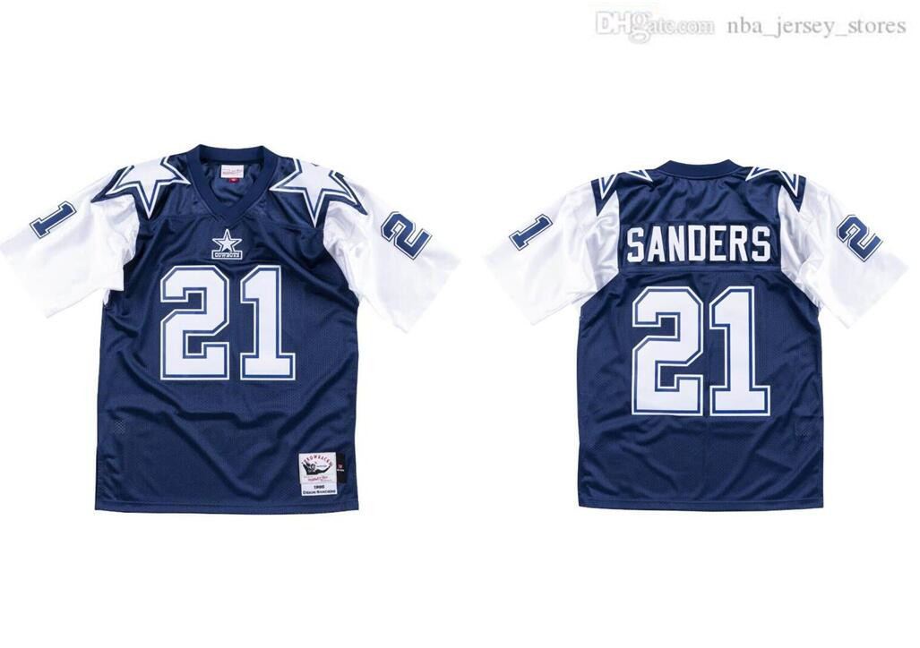 

Stitched football Jersey 21 Deion Sanders 1995 Mitchell & Ness retro Rugby jerseys