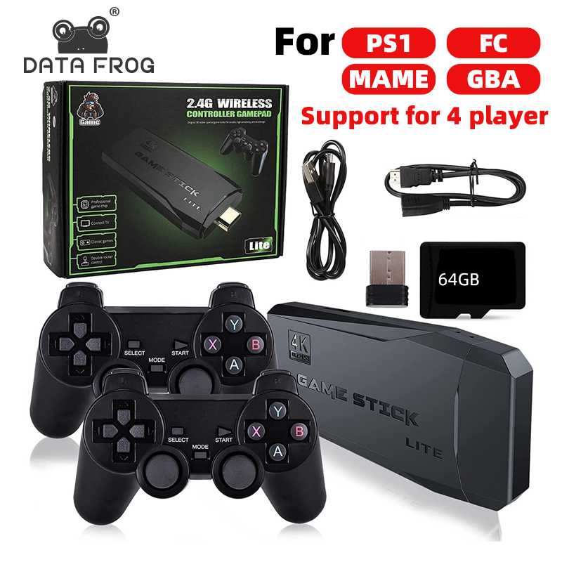 

4K HD Video Game Console 2.4G Double Wireless Controller For PS1 FC GBA Retro TV Nostalgic host Dendy Gaming Console 10000 Games Stick