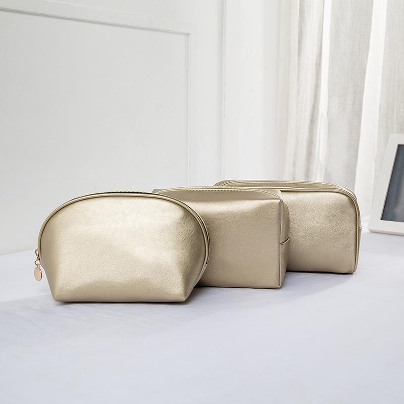 

Cosmetic Bags & Cases Korean Fashion PU Bag Leather Wash Storage, Gold