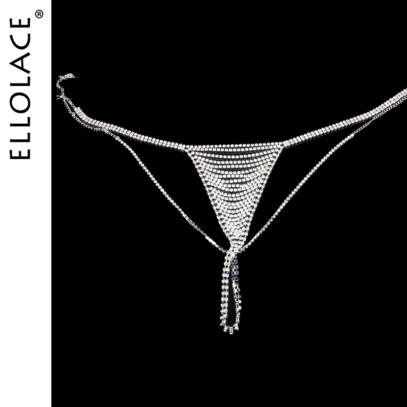 

2021crystal thong body chain panties women handmade rhinestones party nightclub shorts metal chain panties for women, Black;white