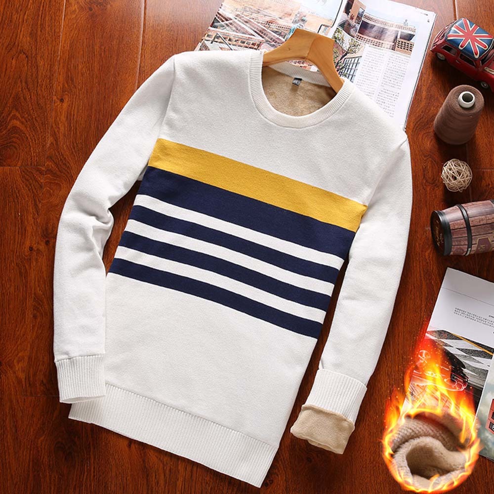 

Thick Sweater Men Autumn Top Design Patchwork Cotton Soft Quality Pullover Men O-neck Casual Brand Clothing B0277 210518, Dark blue