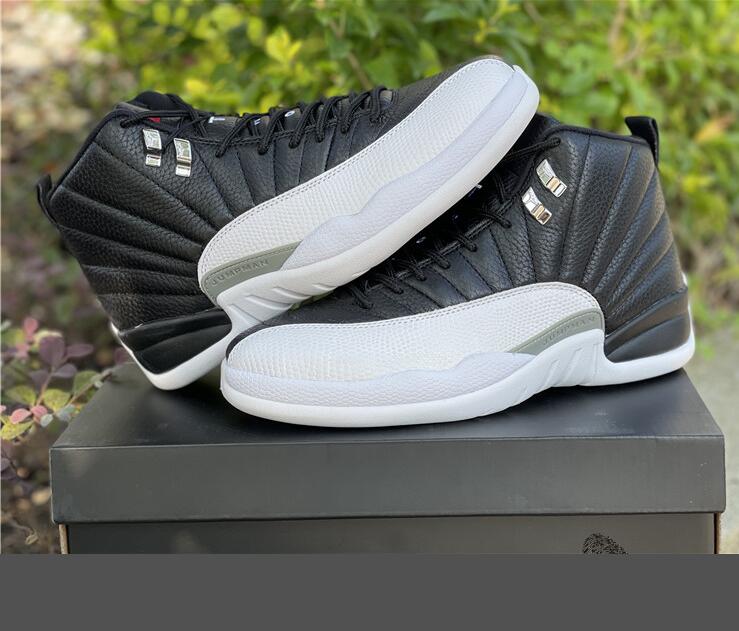 

Real carbon fiber 12 Playoffs mens Basketball Shoes 12s Black Varsity Red-White outdoor Sports Sneakers Running Trainers CT8013-006 With Box