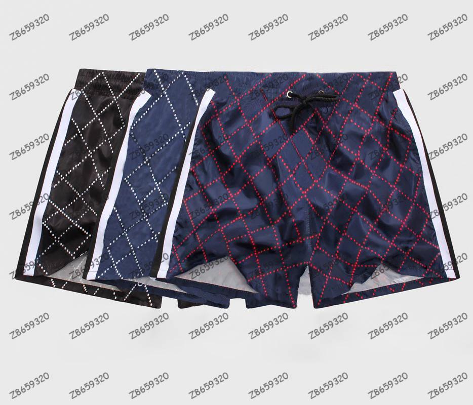 

2021 Summer Fashion Men shorts Quick Drying SwimWear Printing Board Beach Pants Mens Swim Short Size M-3XL, White;black