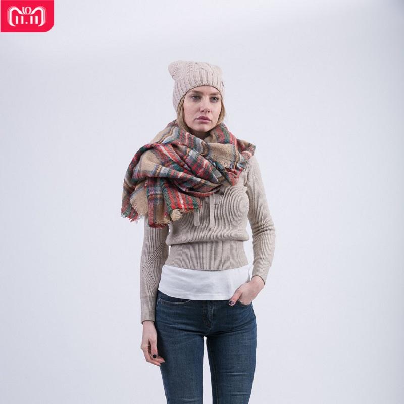 

Scarves Jinjin.QC Fashion2021 Winter Women Plaid Scarf Material Is Cashmere Unisex Big Size Very Warm Comfortable