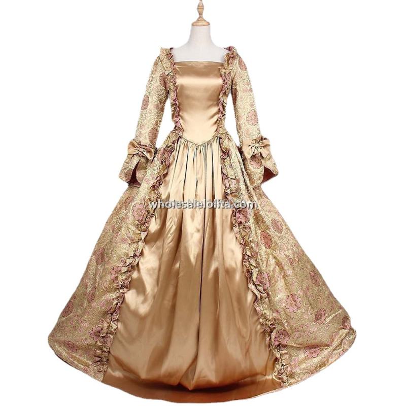 

Casual Dresses Womens Gothic Clothing Champagne Victorian Dress Era Satin Long, Color
