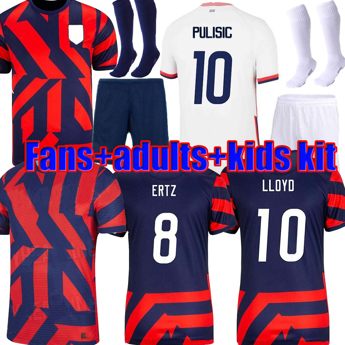 

Men Women Kids Soccer Christian Pulisic Jerseys Alex Morgan Julie Ertz Megan Rapinoe Press Lloyd Heath Yedlin Dempsey Altidore United States Football Shirt, Image