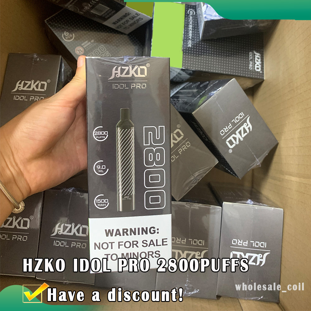 

HZKO IDOL Pro Disposable cigarettes Device Kit 2800 Puffs 1500mAh Battery 9ml Prefilled Pods Cartridges Stick Vape Pen origianl