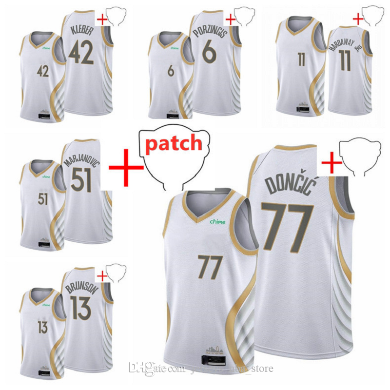 

DallasMavericksMen Luka Doncic Kristaps Porzingis 42 Maxi Kleber 13 Jalen Brunson 51 Boban Marjanovic Basketball Shorts 2021 Playoffs White, Black;red