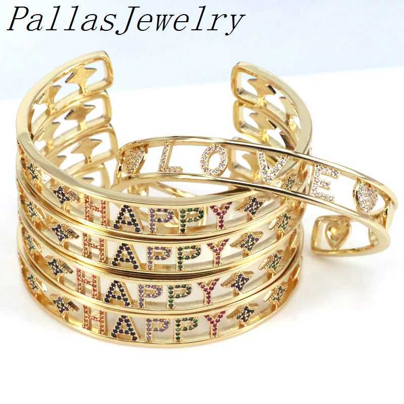 

3pcs Colorful Zircon Micro Pave Bangles for Women Gold Color Brass Trendy Zircon Pave Bangle Jewelry Gifts Adjustable Bracelet Q0720