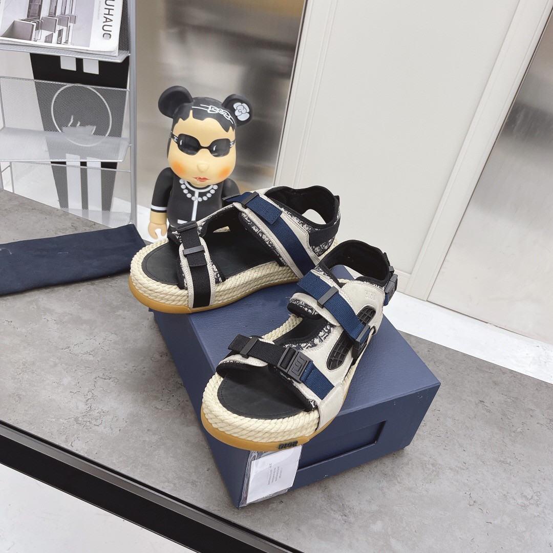 

202 beach sandals straw woven Velcro for men and women couples splicing color matching daily casual open toe twine retro old shoes, Black