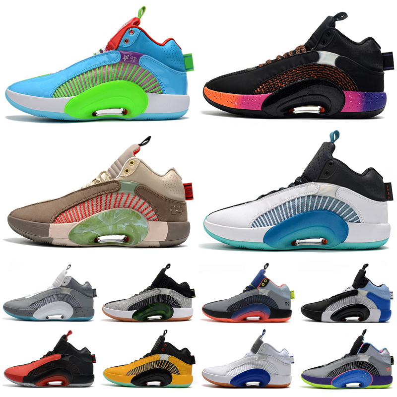 

Mens Michael 35s Jumpman Outdoor shoes Dynasties Fragment Bred Center of Gravity Morpho Warrior 35 for sale tennis Youth sports sneakers Black White Pink, As photo 23