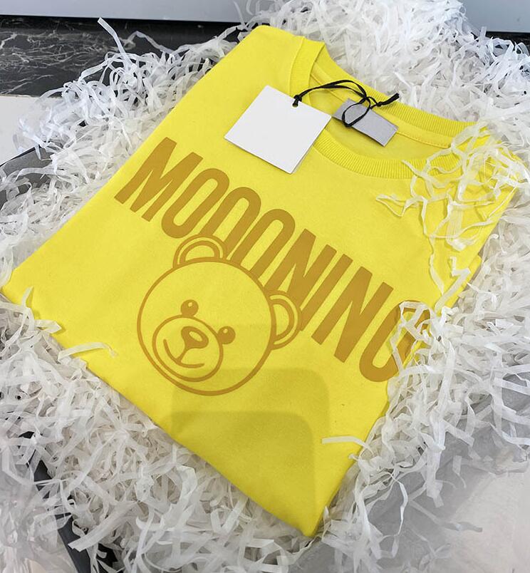 

2022ss kids Spring summer high-end t-shirts Brand High embroidery Bear Pattern t shirts boys and girls top tees children t-shirt size 90-130cm Yellow Blue, Shipping pay