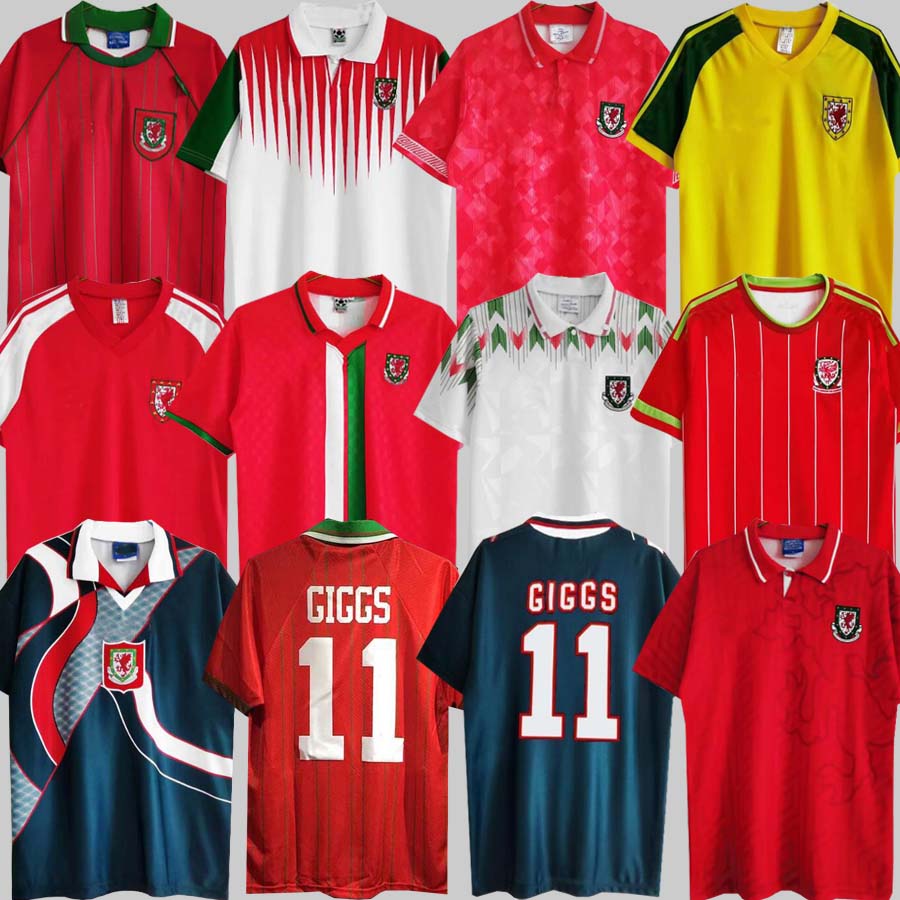 

1974 90 92 93 94 95 96 97 98 99 Wales retro soccer jersey Giggs BALE Hughes Saunders Rush Speed vintage classic football shirt 2014 15 1990 1992 1994 1995 1982 83 2000 01, 96 98 home jersey