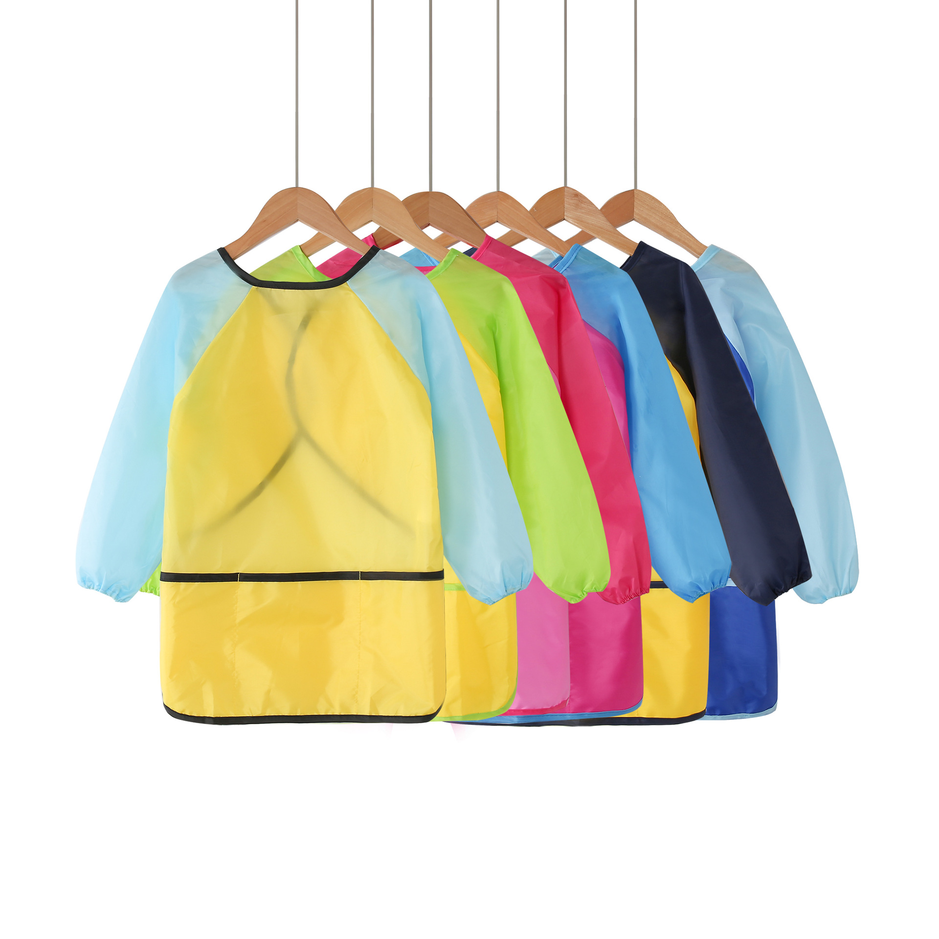 

Kids Smock Waterproof Long Sleeve Children Painting Apron with Front Pockets