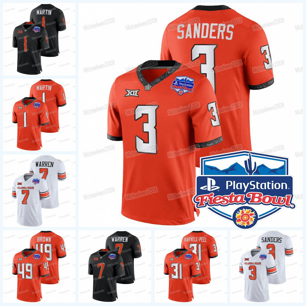 

NCAA Oklahoma State Cowboys 2022 Fiesta Bowl Football Jersey Spencer Sanders Jaylen Warren Tay Martin Tanner Brown Kolby Harvell-Peel Cale Cabbiness Barbour, Men