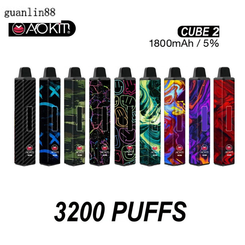 

Original Aokit Cube 2 Disposable Pod Device 12ml 1800mAh 3200 Puffs Vapor Bar System Square Pod Ecig Kit 100% Genuine
