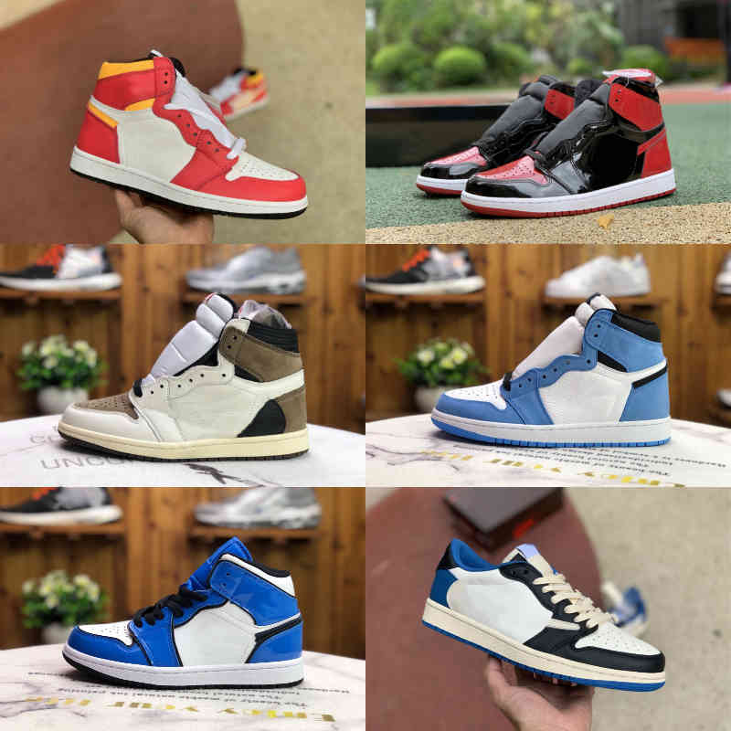 

Top Quality University Blue 1 1s Basketball Shoes Mens Women CHILE RED Court Purple 2.0 UNIVERSITY BLUE SIGNAL BLUE Light Fusion Red Bred Patent Trainer Sneakers, Varsity red