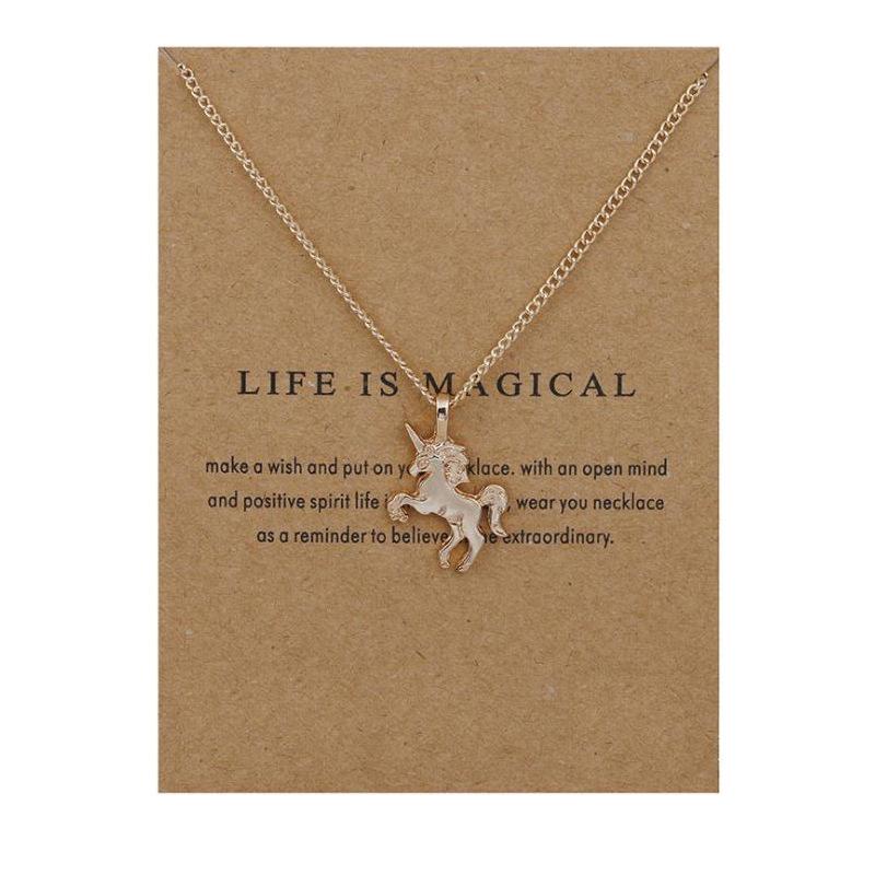 

Pendant Necklaces Fashion Women Long Chain Horse Necklace Simple Choker Jewelry Gift