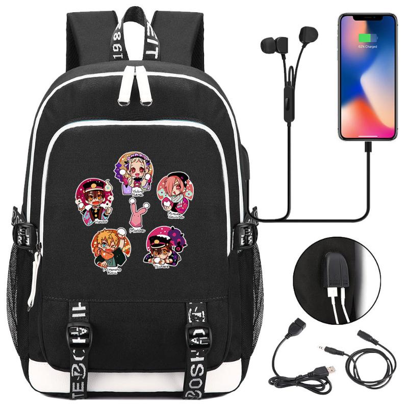 

Toilet-Bound Hanako-kun Usb Charging Backpack Notebook Laptop Travel Bags Students SchoolBags